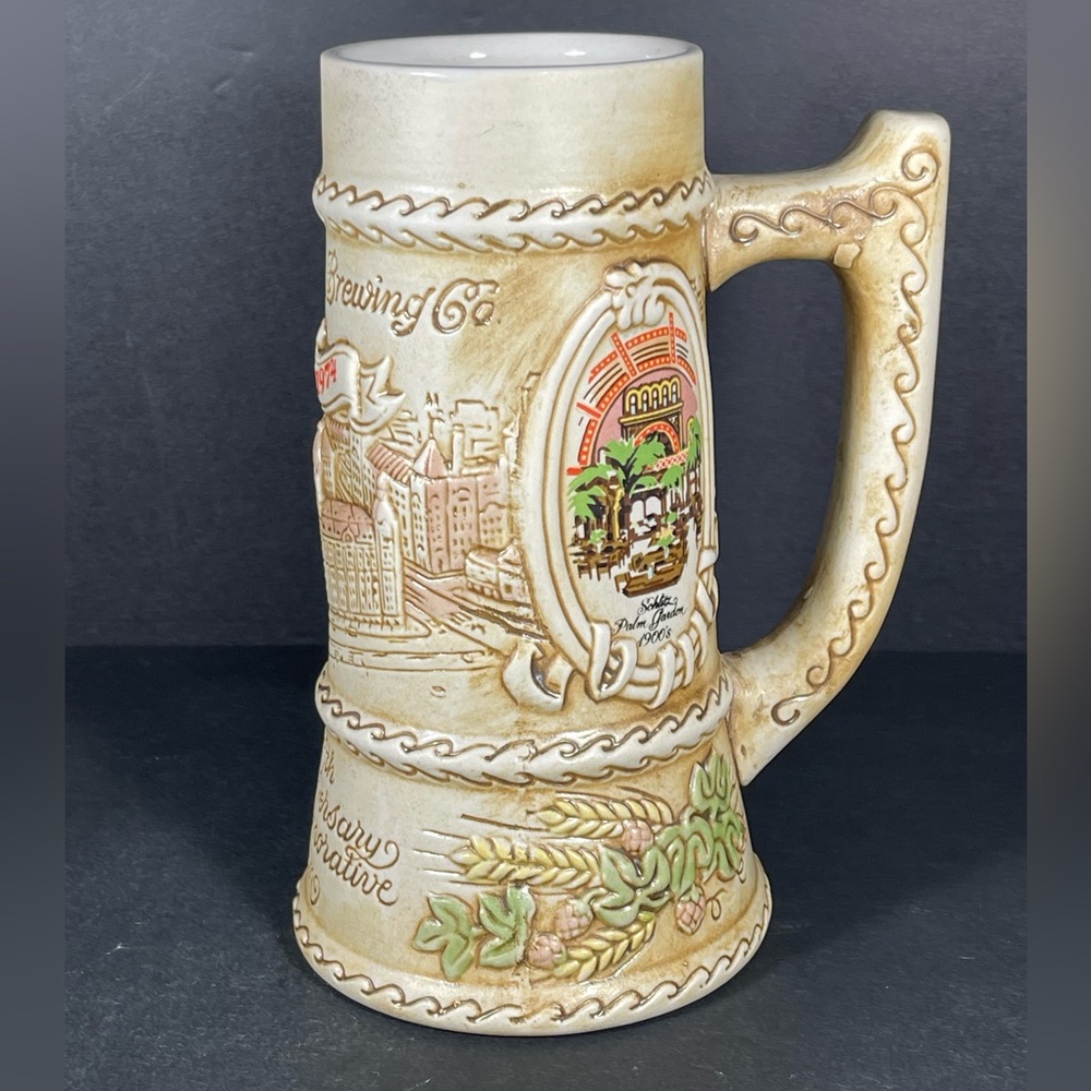 1974 SCHLITZ Beer 125th ANNIVERSARY Vtg Commemorative Stein Ceramarte BRAZIL